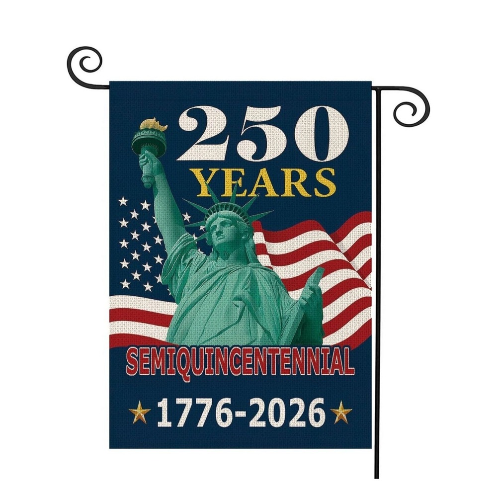 250 Years America Garden Flag,250th Anniversary USA Patriotic Double-Sided Banne